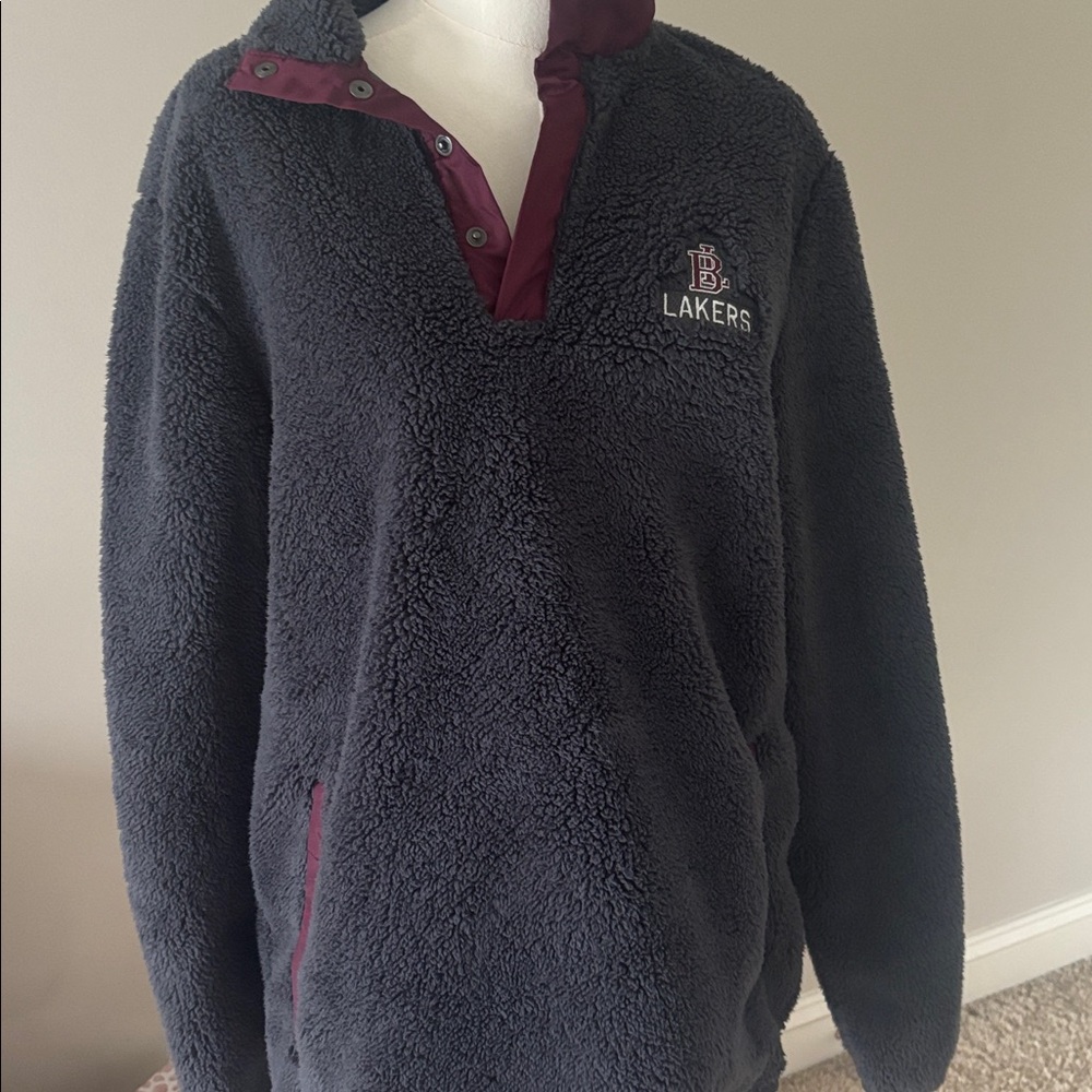 Boys Latin Gray and Maroon Lakers Pullover Fleece